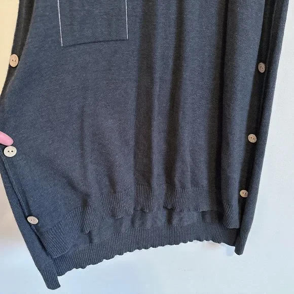 Dark Gray Sleeveless Sweater Dress with Hood - Picture 5 of 8